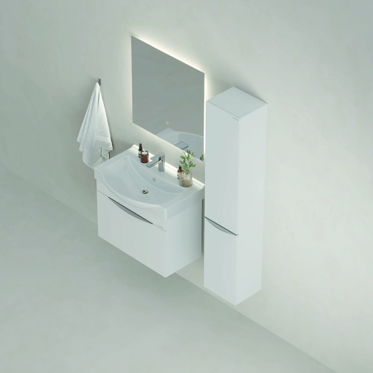 Шкаф-пенал Оника Навиа 30 подвесной, правый, цвет белый - фото 1