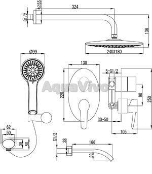 Душевой комплект Lemark Atlantiss LM3222C