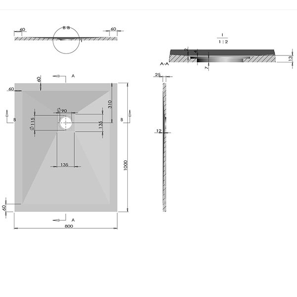 Поддон для душа Vincea VST-4SR 100x80, искусственный камень, цвет белый матовый - фото 1