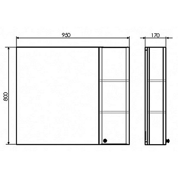 Шкаф-зеркало Comforty Амстердам 95, цвет белый