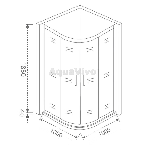 Душевой уголок Good Door Jazze R-100-B-BR 100х100, стекло тонированное, профиль бронза