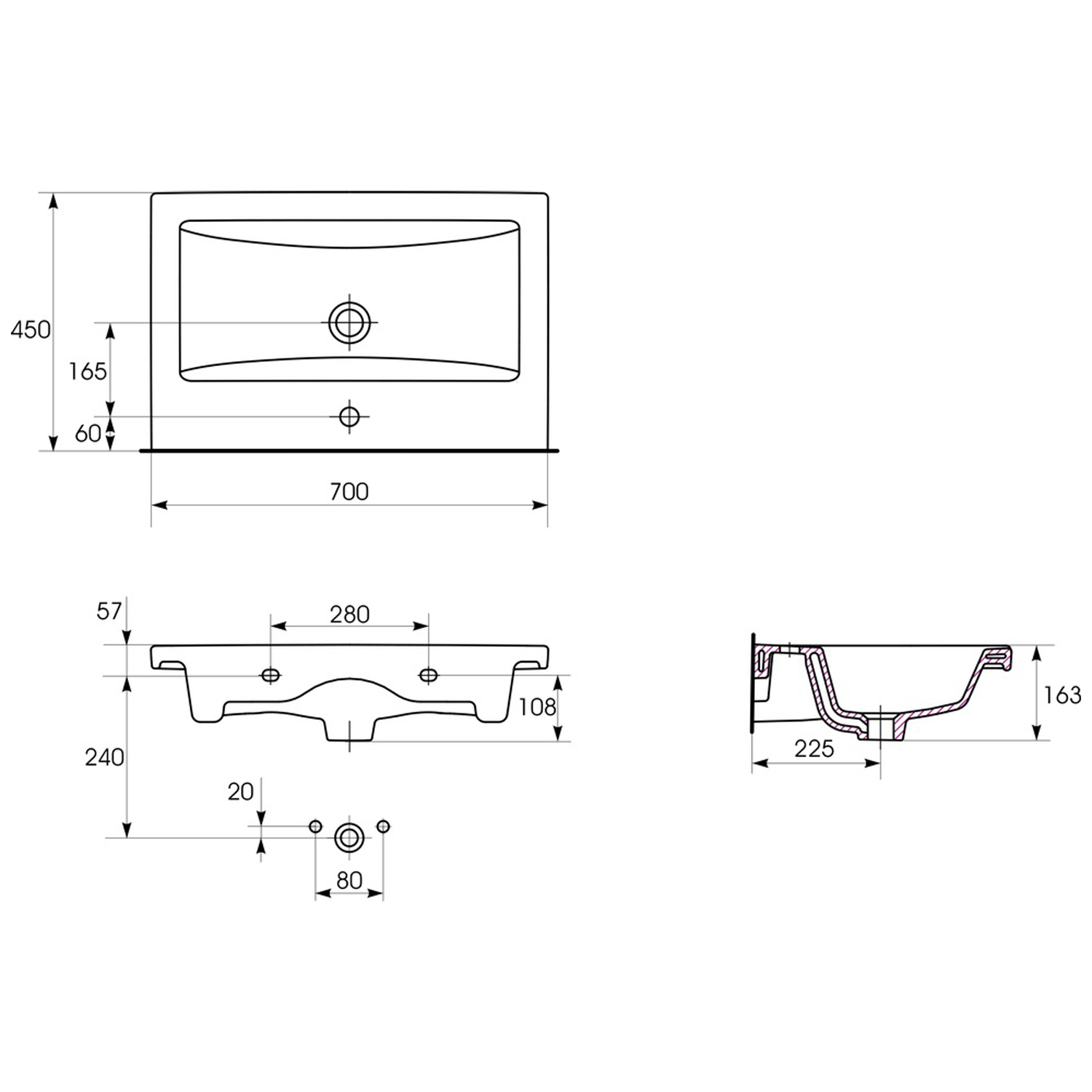 Мебель для ванной Corozo Теона 70, подвесная, цвет белый
