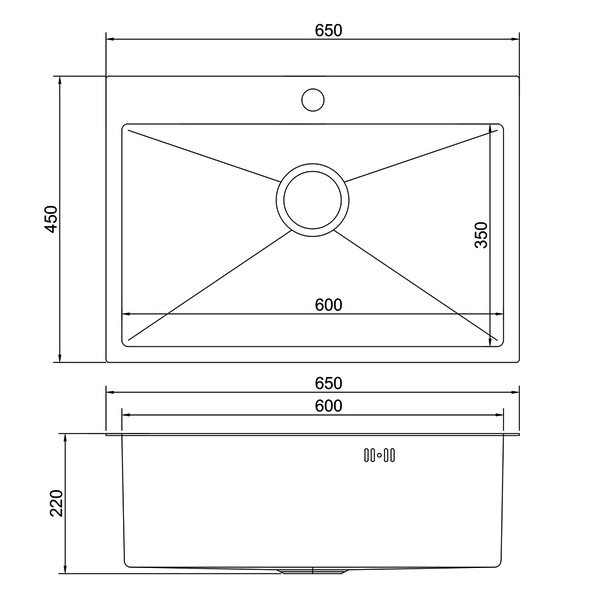 Кухонная мойка Mixline 547238 65x45, цвет черный графит - фото 1