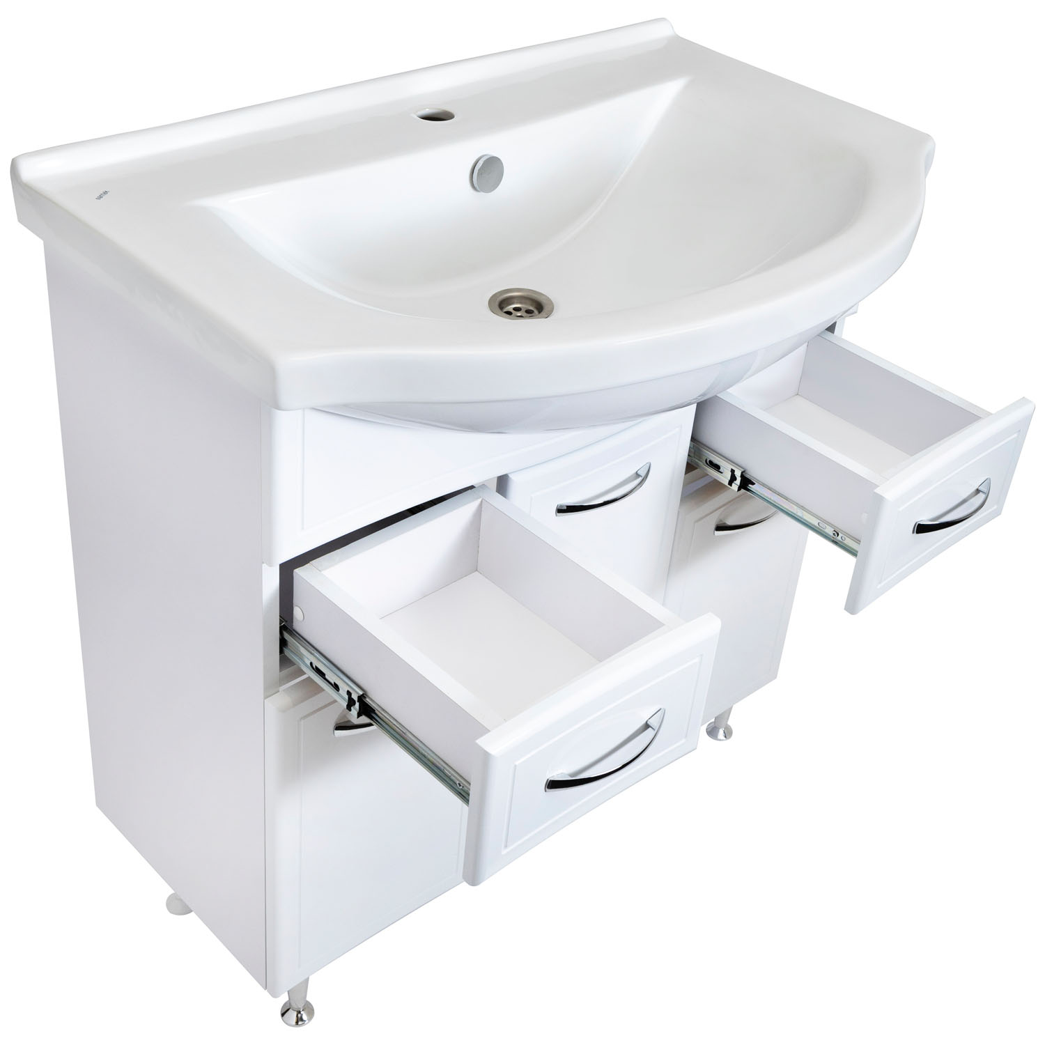 Мебель для ванной Stella Polar Концепт 80, 2 ящика, напольная, цвет белый - фото 1