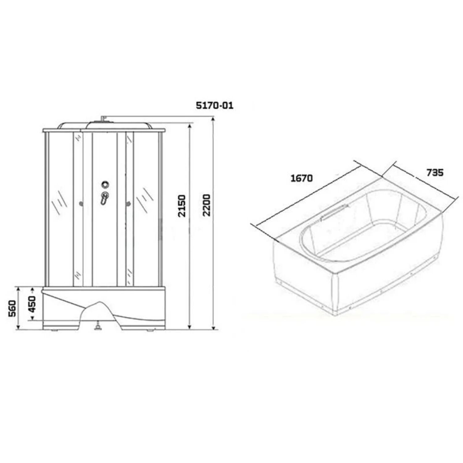 Душевая кабина Niagara Ultra NG-5170-01 170х75, стекло тонированное, профиль серебро, с крышей, с гидромассажем, с пультом управления - фото 1