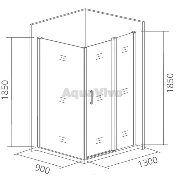 Душевой уголок Good Door Infinity WTW+SP-G-CH 130x90, стекло грейп, профиль хром - фото 1