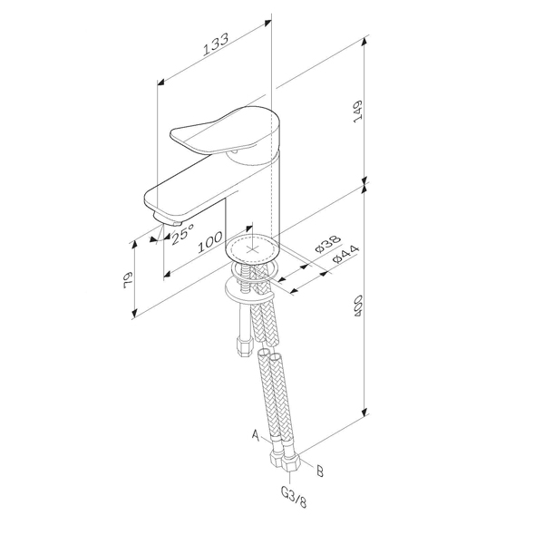 Смеситель AM.PM X-Joy F85A02122 для раковины, цвет черный