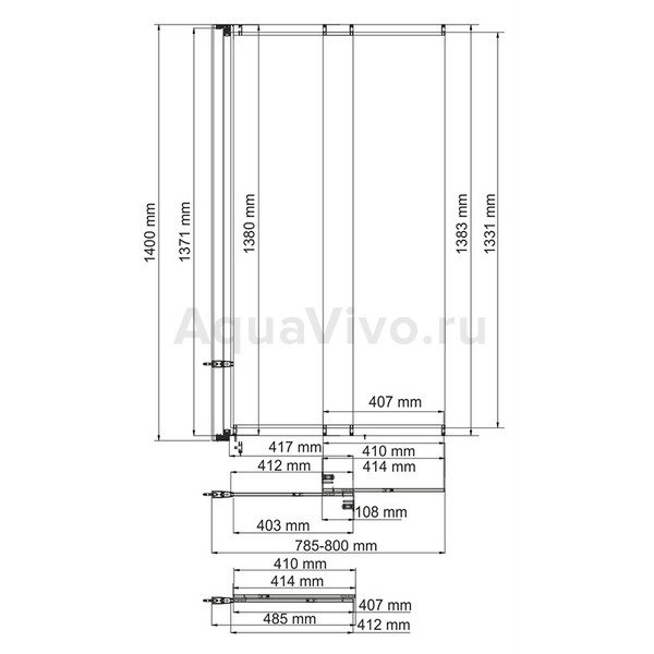 Шторка на ванну WasserKRAFT Main WasserSchutz 41S02-80WS 80x140, стекло прозрачное, профиль серебристый - фото 1