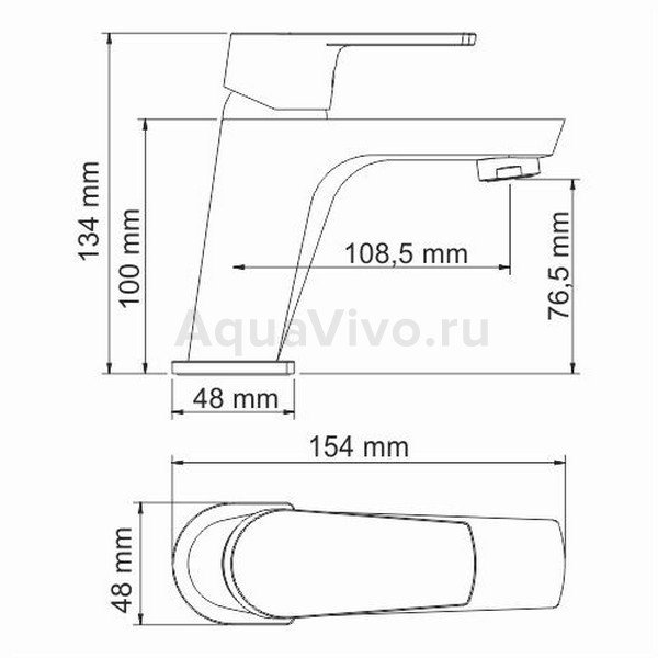 Смеситель WasserKRAFT Dill 6103 для раковины, цвет хром - фото 1