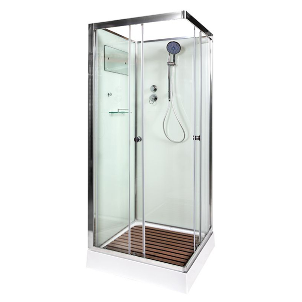 Душевая кабина Deto K408 80x80, стекло прозрачное, профиль хром глянцевый, без крыши