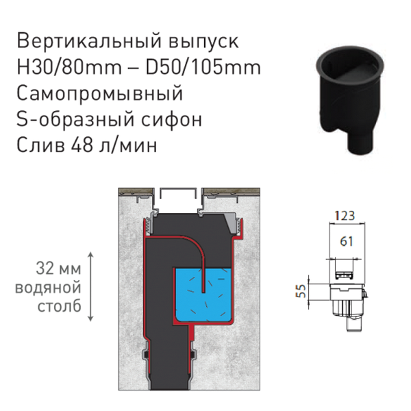 Душевой лоток Berges В1 Antik 091023 с решеткой 50x6 см, прямой выпуск, цвет хром глянец - фото 1