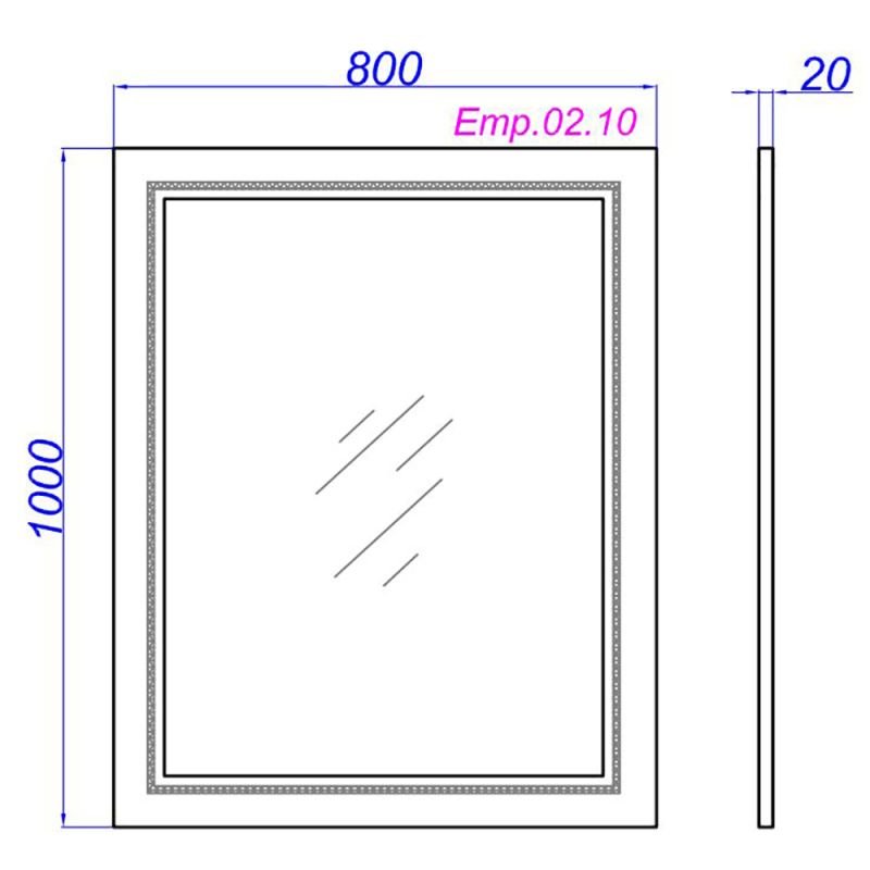 Зеркало Aqwella Империя 100x80, вертикальное / горизонтальное размещение - фото 1