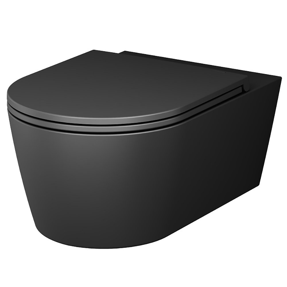 Унитаз AM.PM Func FlashClean C8F1701MBSC подвесной, безободковый, с сиденьем микролифт, цвет черный матовый