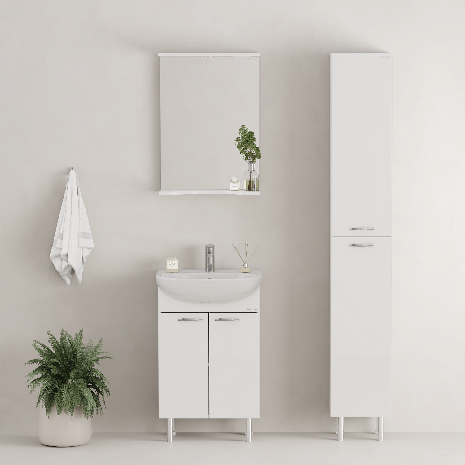 Зеркало Оника Коралл 50x70, с подсветкой, цвет белый - фото 1