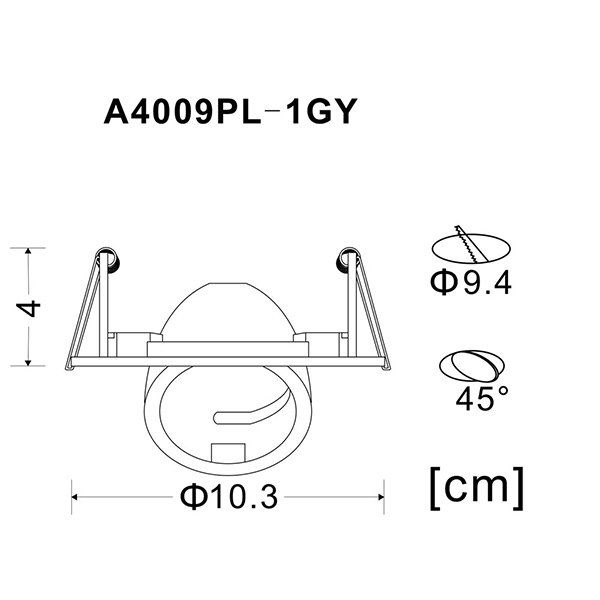 Точечный светильник Arte Lamp Accento A4009PL-1GY, арматура серая, 10х10 см