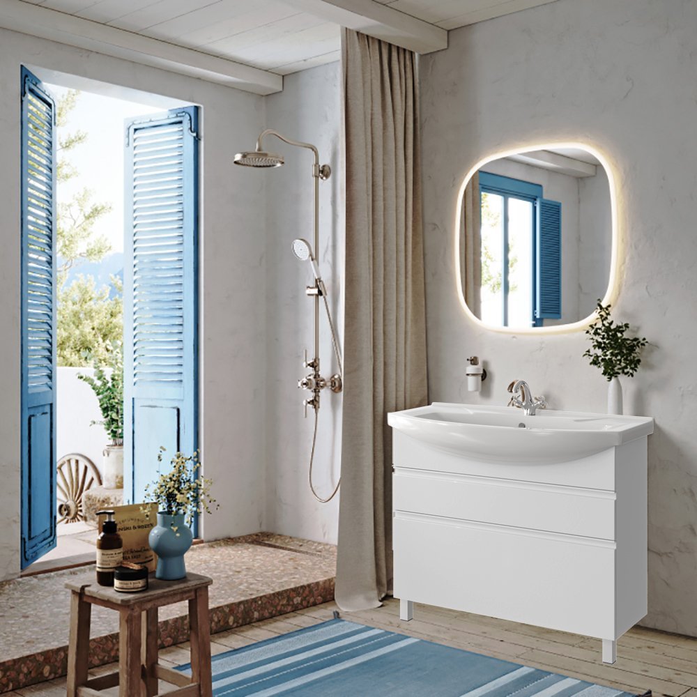 Мебель для ванной Aqwella Rodos 107, напольная, цвет белый