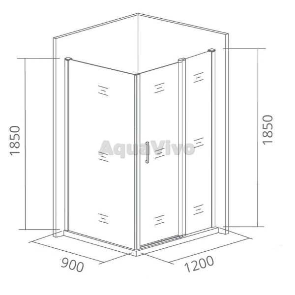 Душевой уголок Good Door Latte WTW+SP-C-WE 120x90, стекло прозрачное, профиль белый - фото 1