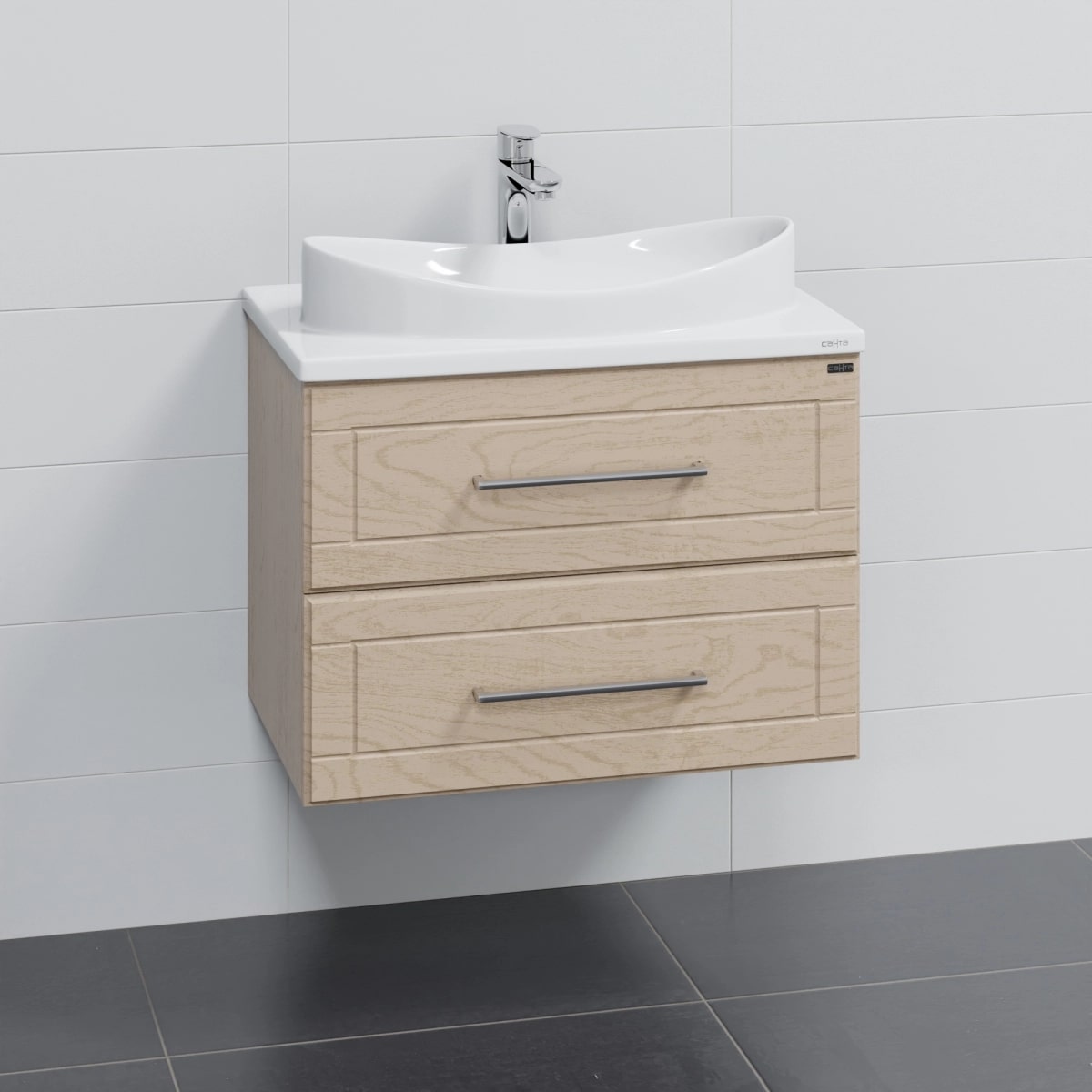 Тумба под раковину Санта Венера 70 подвесная, цвет бежевый дуб 