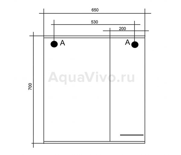 Шкаф-зеркало Mixline Росток 65x70, левый, цвет белый - фото 1