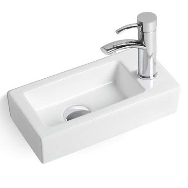 Раковина Vincea VBS-133R подвесная, отверстие под смеситель справа, 37x18 см, цвет белый