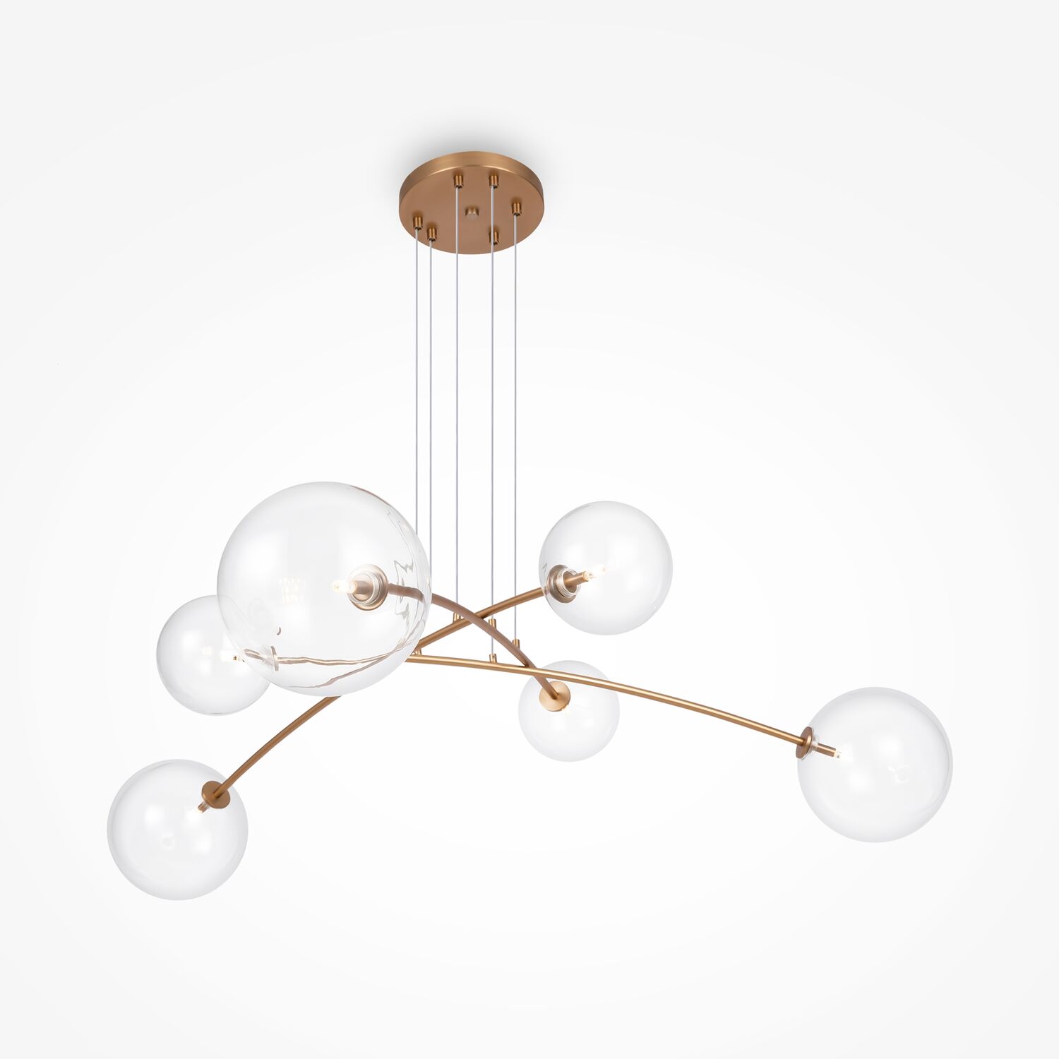 Подвесной светильник Maytoni Mood MOD172PL-06BS, арматура латунь, плафон стекло прозрачное