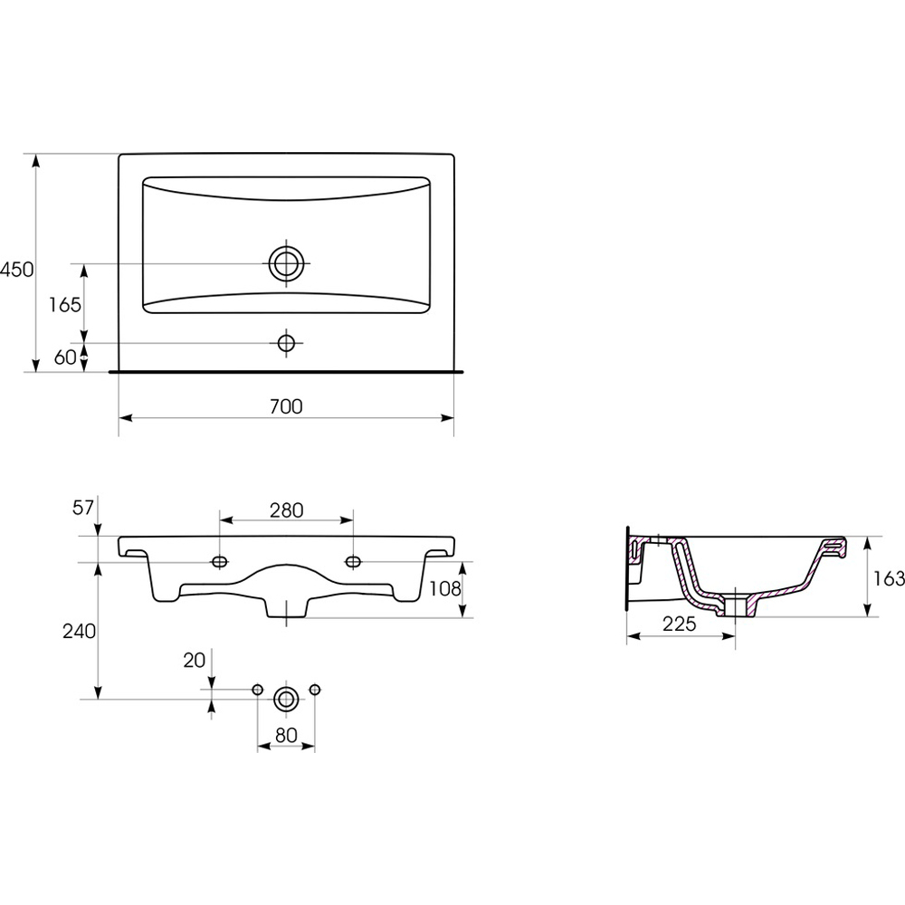Мебель для ванной Corozo Денвер 70, цвет белый