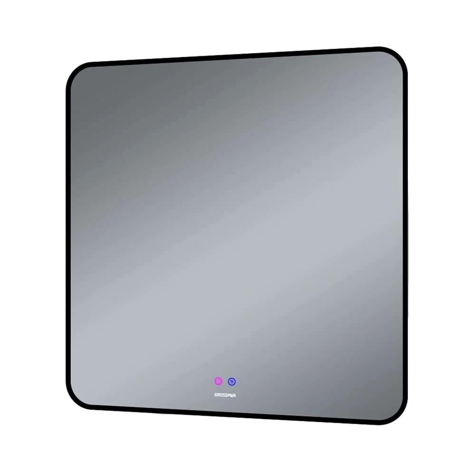 Зеркало Grossman Elegans Norma Black 80x80, с подсветкой, диммером и функцией антизапотевания, цвет черный - фото 1