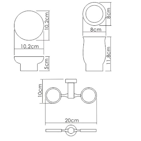 Мыльница и стакан WasserKRAFT Oder K-24126, цвет белый / хром