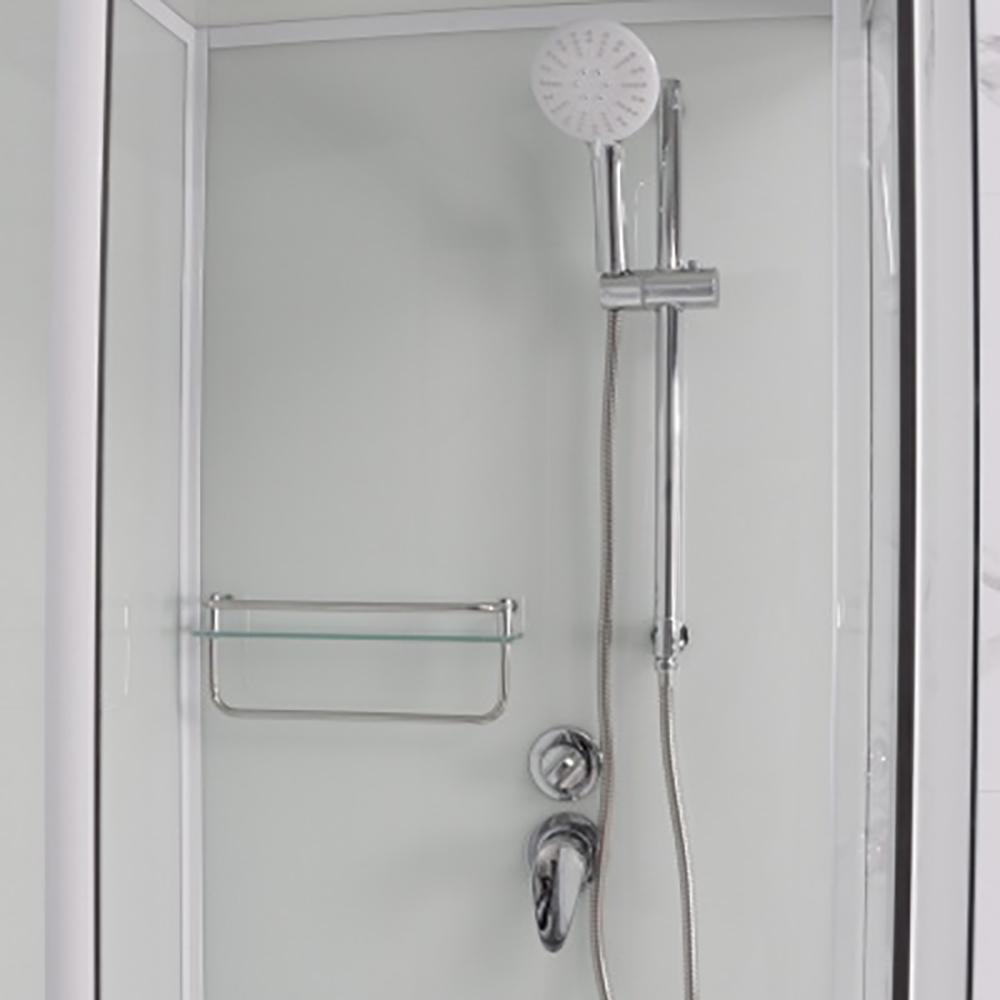 Душевая кабина Frank F409/1 М White 90x90, с полотенцедержателем, стекло матовое, профиль белый