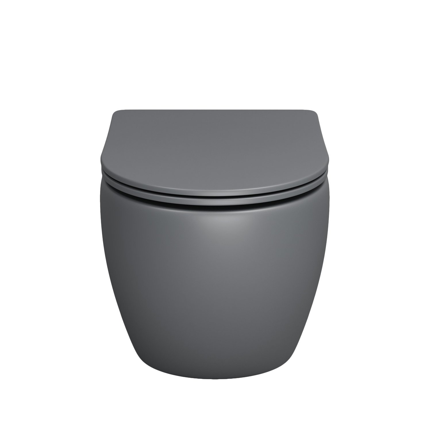 Унитаз Grossman Color GR-4411 GMS подвесной, безободковый, с сиденьем микролифт, цвет серый матовый - фото 1