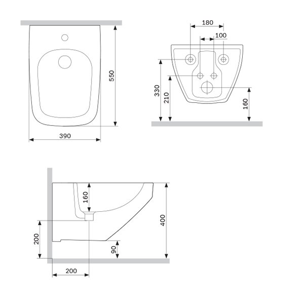 Биде AM.PM Inspire 2.0 C50A3411WH подвесное, цвет белый