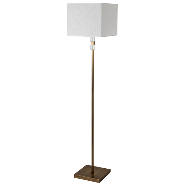 Торшер Arte Lamp North A5896PN-1PB, арматура медь, плафон ткань белая, 30х30 см