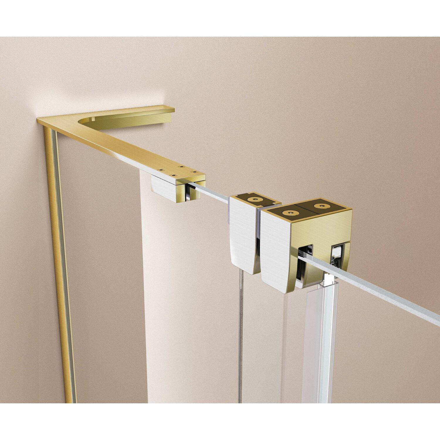 Душевая перегородка Vincea Walk-In VSW-4WSL 120x200, стекло прозрачное, профиль брашированное золото - фото 1