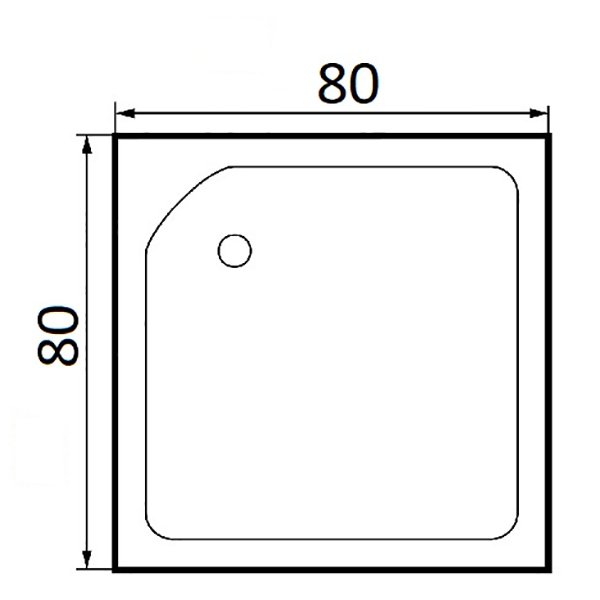 Поддон для душа Wemor 80/24 S 80x80, ABS-пластик, цвет белый - фото 1