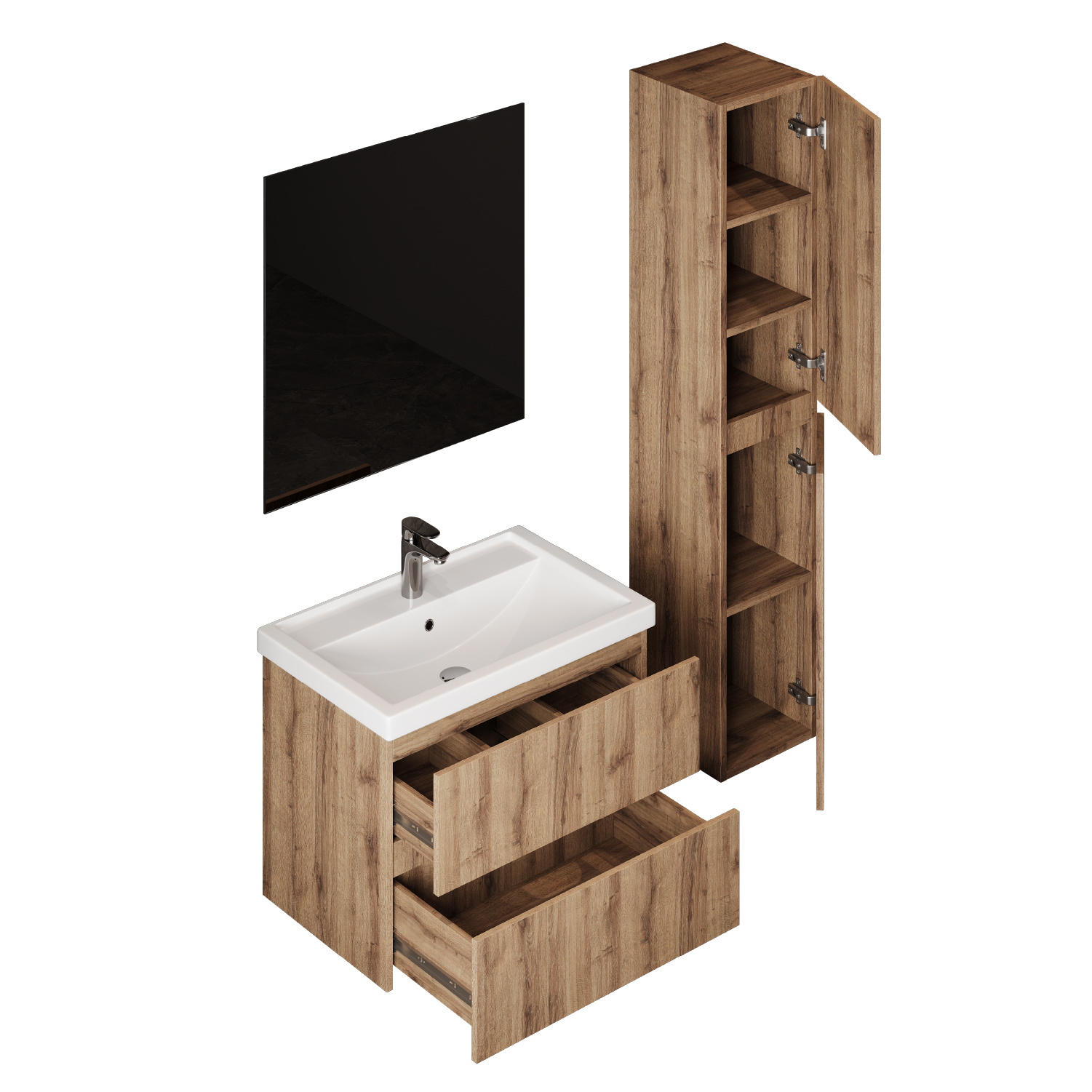 Мебель для ванной Оника Дарон 60, цвет дуб крафт золотой