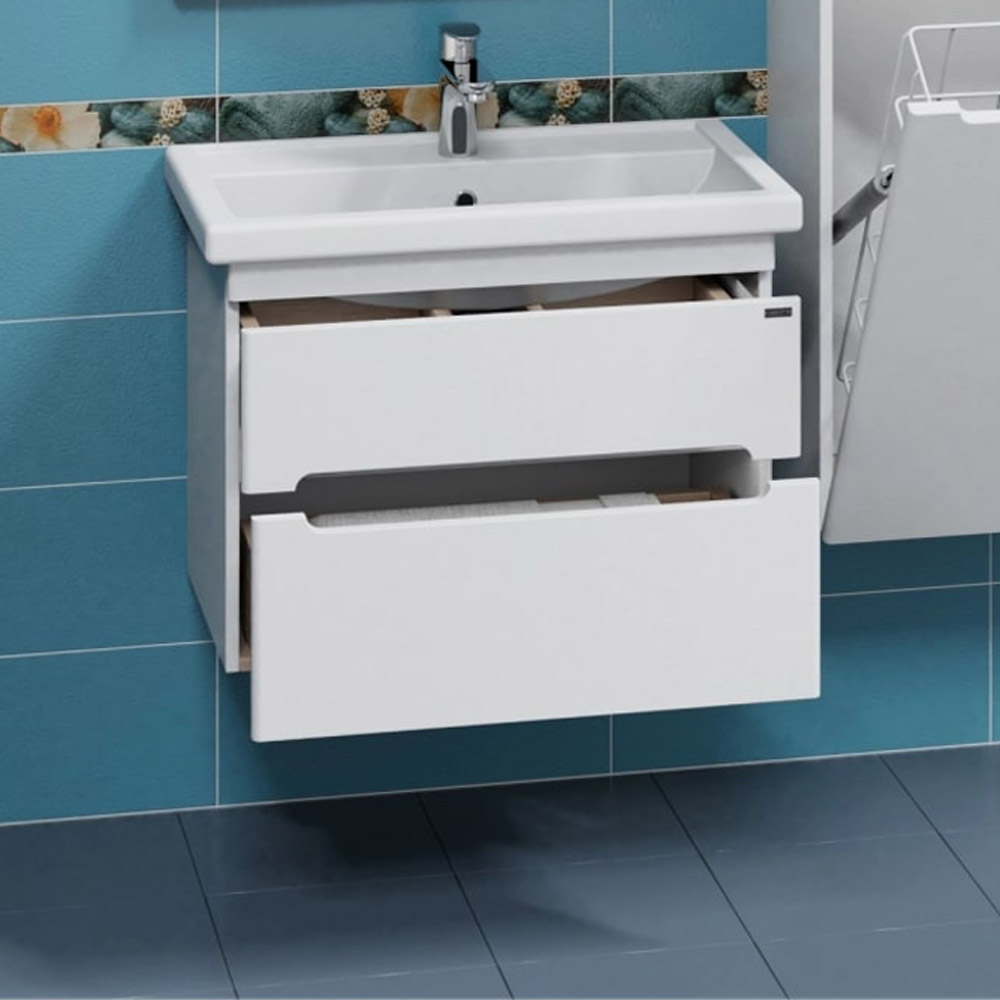 Тумба Санта Лондон 70 под раковину Фостер, подвесная, с ящиками, цвет белый - фото 1