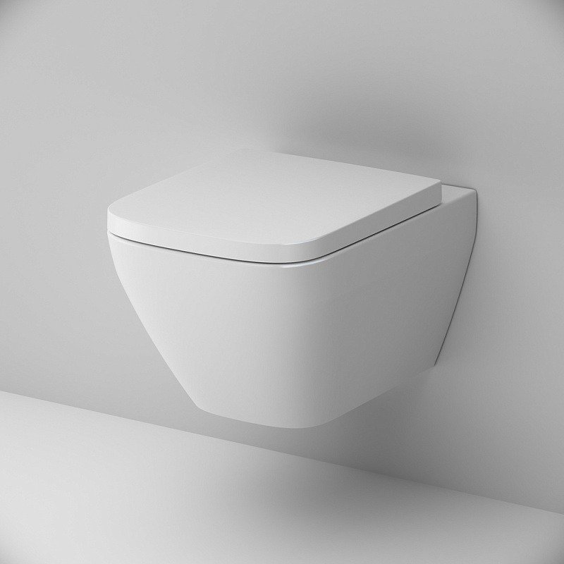Унитаз AM.PM Spirit 2.0 Square FlashClean C701701SC подвесной, безободковый, с сиденьем микролифт, цвет белый