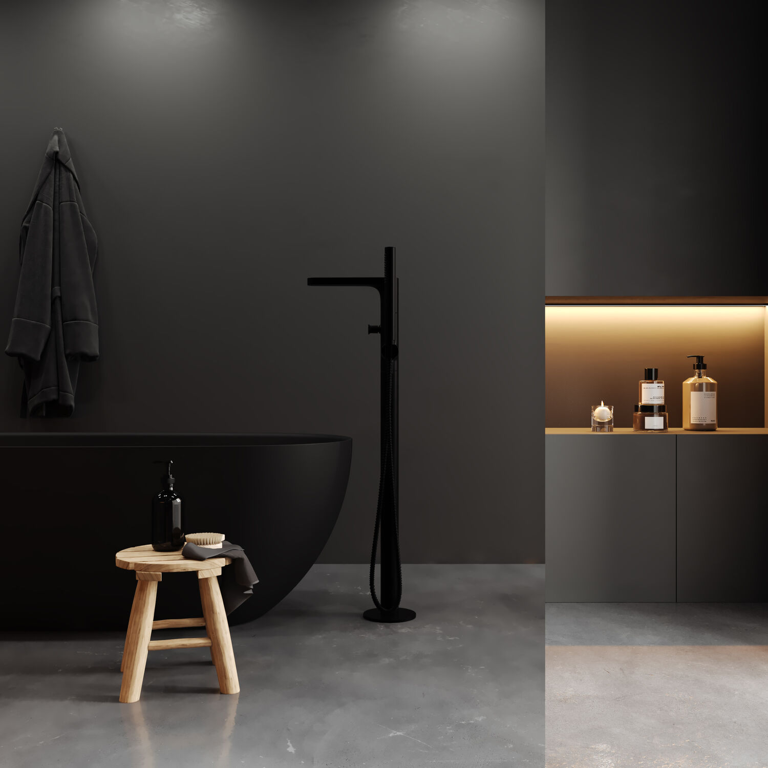 Душевая перегородка WasserKRAFT Rur 30W39BG-MR 90x200, стекло зеркальное, профиль графит - фото 1