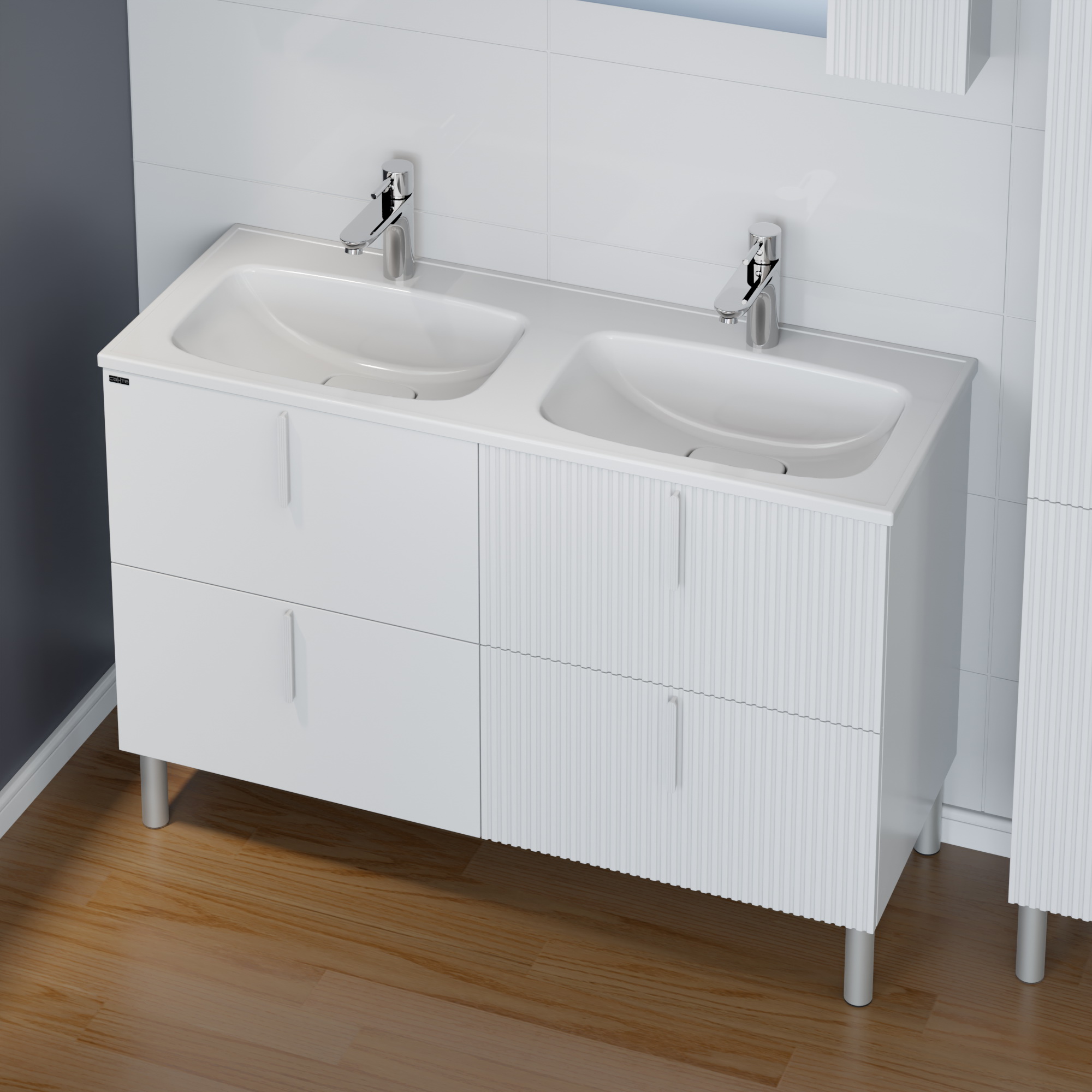 Тумба под раковину Санта Вега 120, цвет белый - фото 1