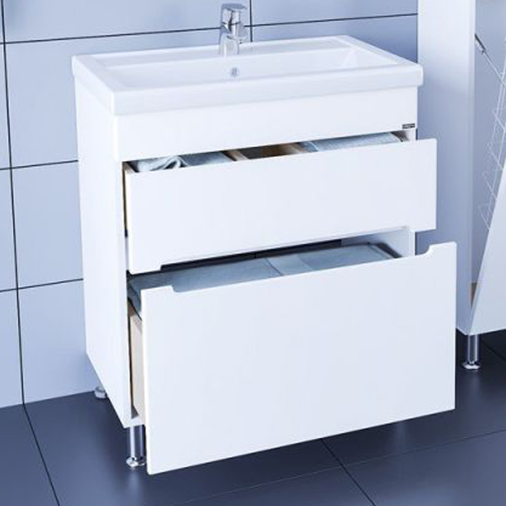 Тумба под раковину Санта Лондон 70 напольная, с ящиками, цвет белый - фото 1