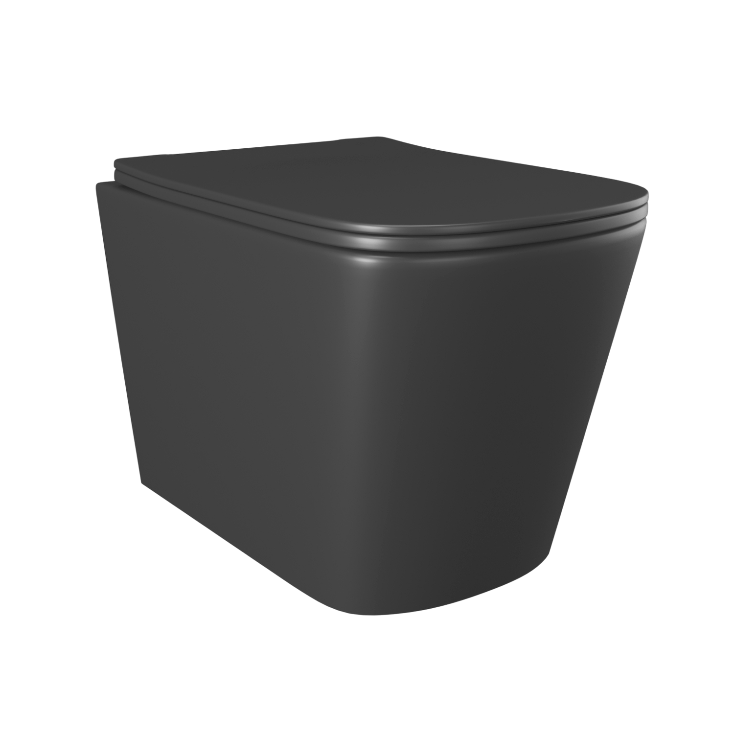 Унитаз Joki Verna Black JK3021028MB подвесной, безободковый, с сиденьем микролифт, цвет  черный матовый