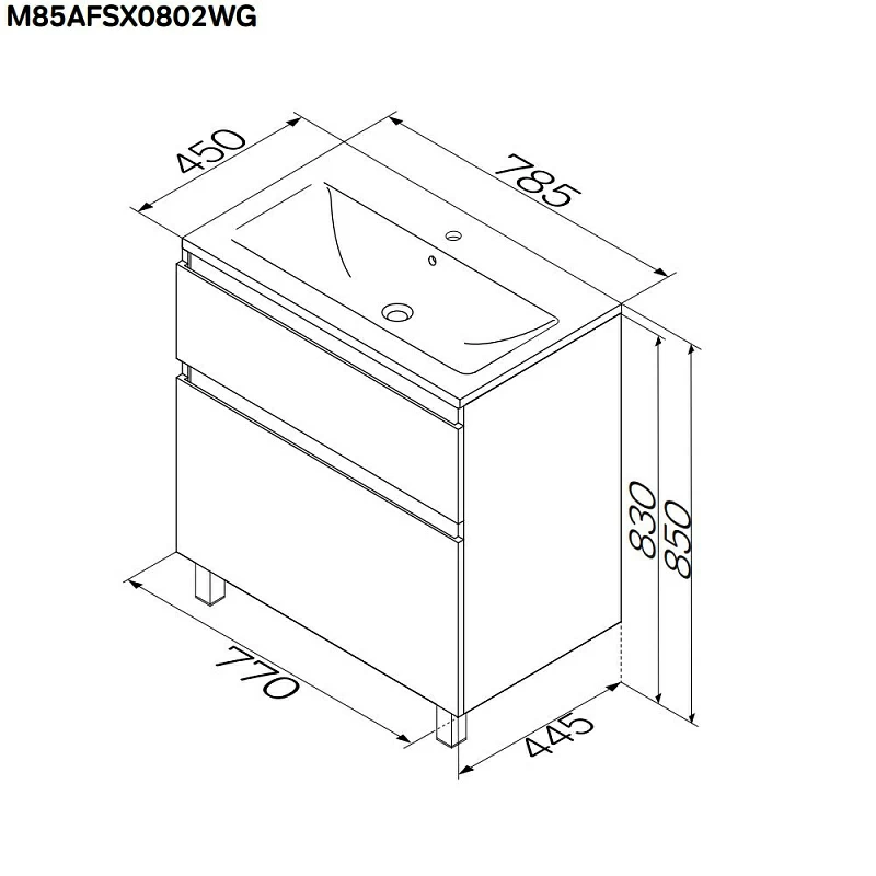 Тумба под раковину AM.PM X-Joy 80 напольная, цвет белый глянец/дерево