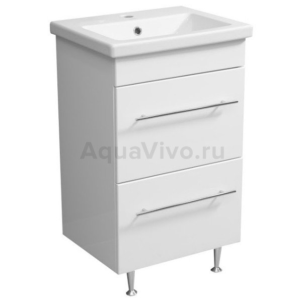 Тумба Stella Polar Ванесса 50 под раковину Сомо, напольная, 2 ящика, цвет белый