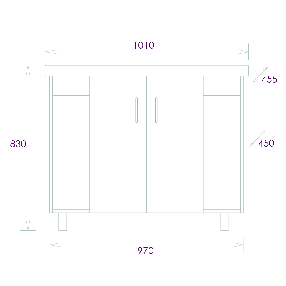 Тумба под раковину Оника Тимбер 100, цвет белый матовый / дуб сонома - фото 1