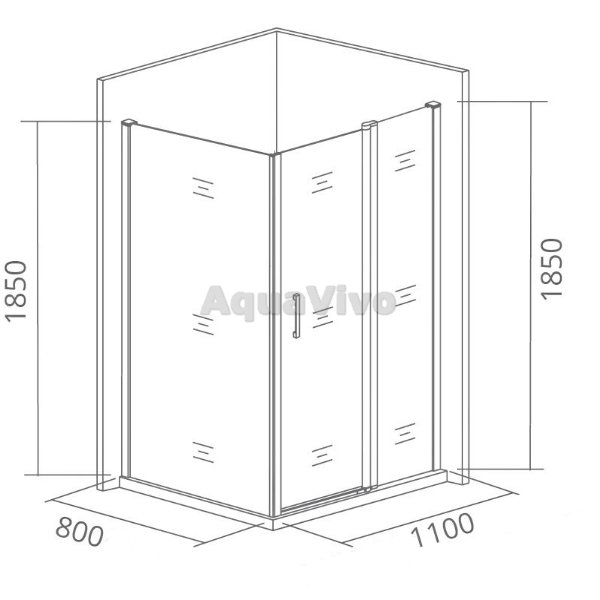 Душевой уголок Good Door Infinity WTW+SP-G-CH 110x80, стекло грейп, профиль хром - фото 1