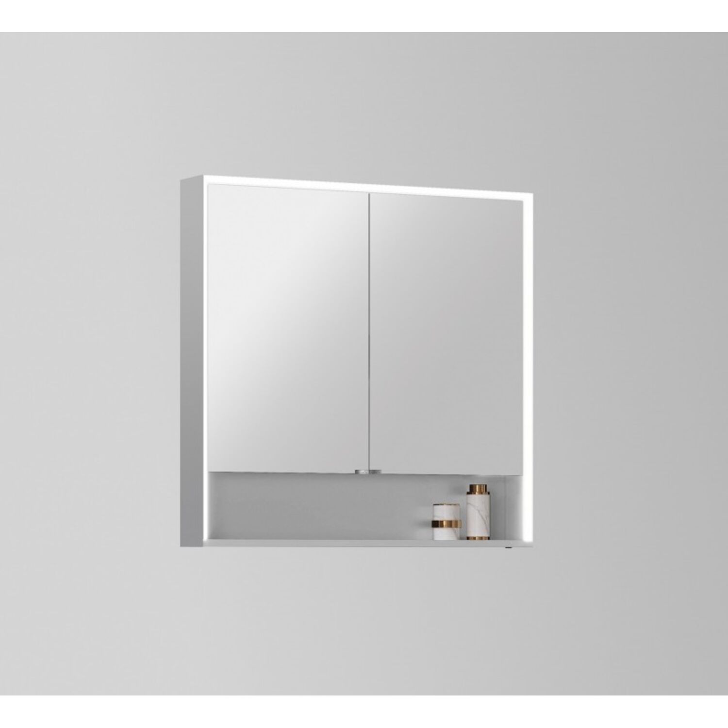 Шкаф-зеркало Esbano ES-5508 80x80, с подсветкой, цвет хром