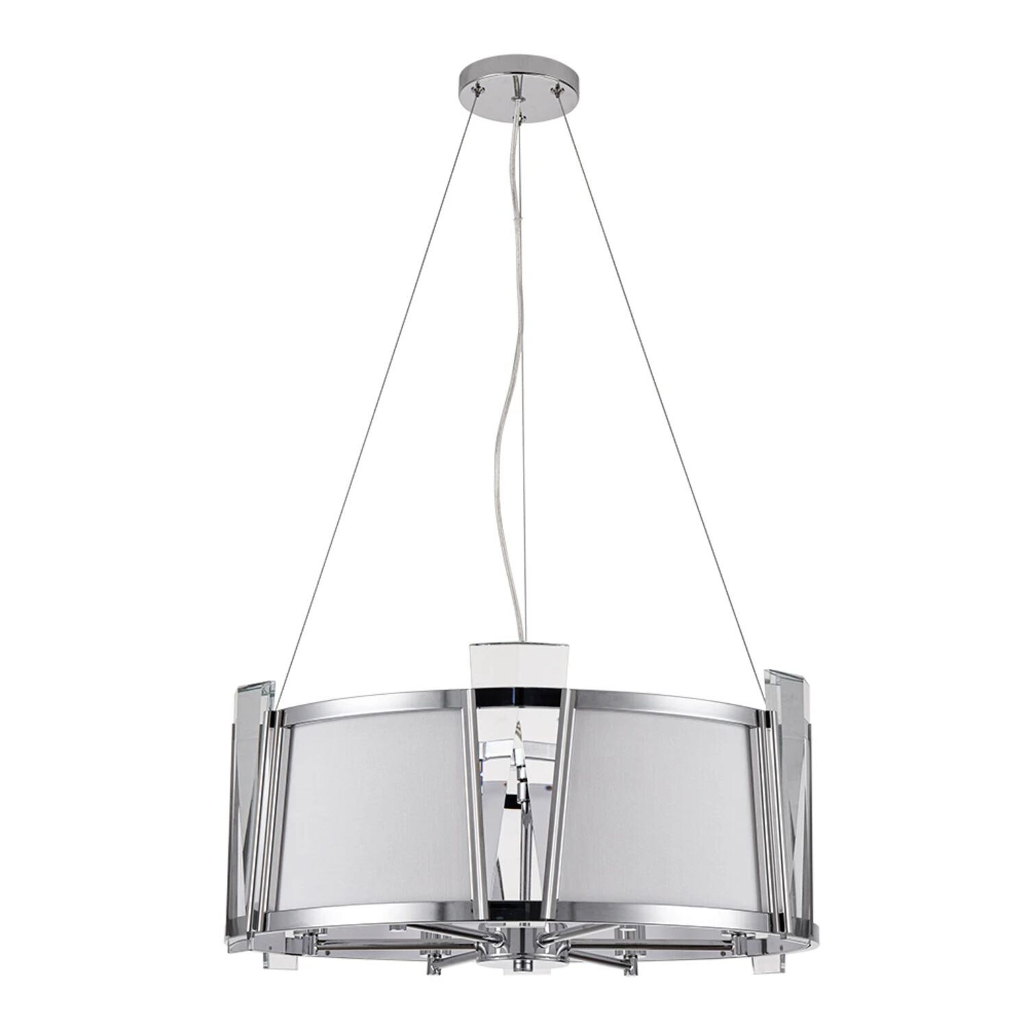 Подвесная люстра Arte Lamp Grato A4079LM-6CC, арматура хром, плафон ткань белая