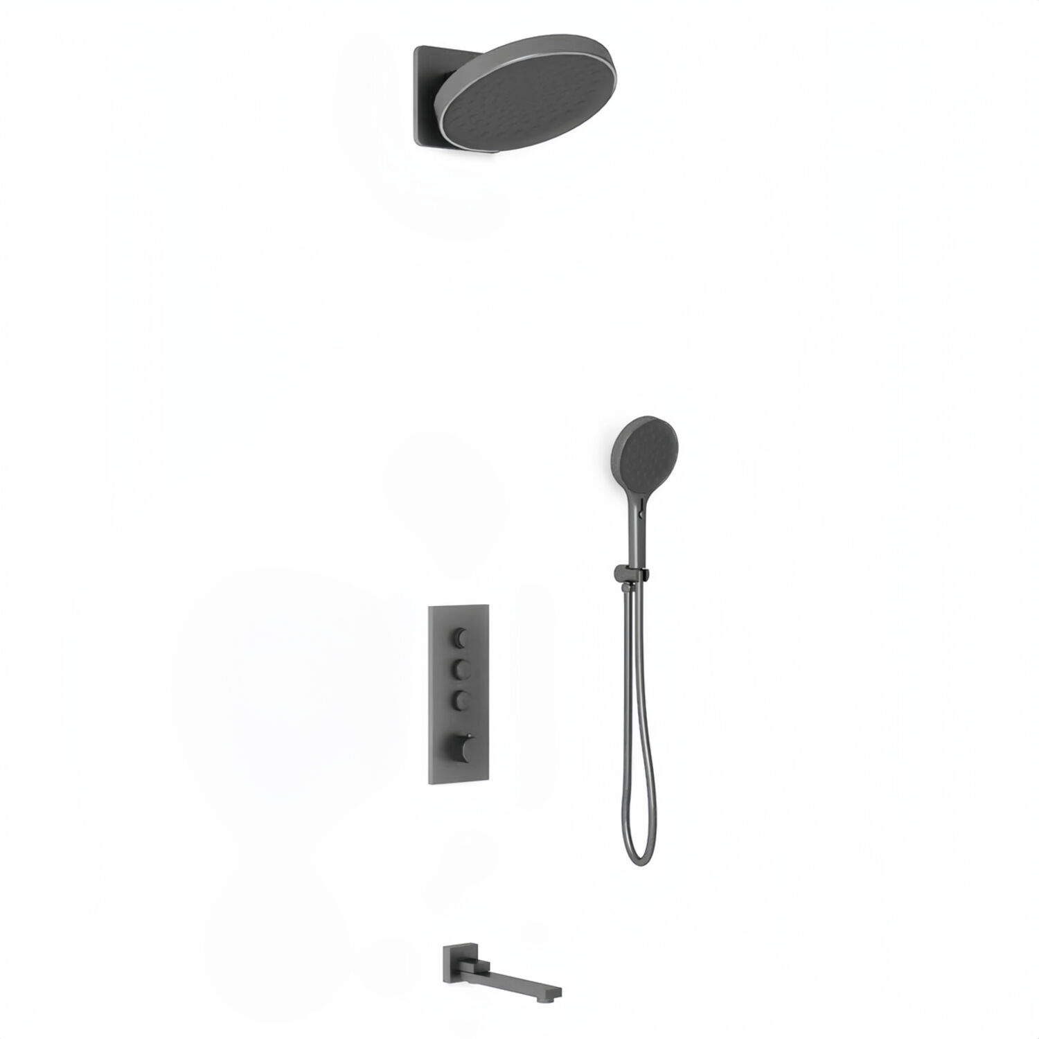 Душевой комплект Vincea VSFW-433TI3GM, встраиваемый, цвет вороненая сталь