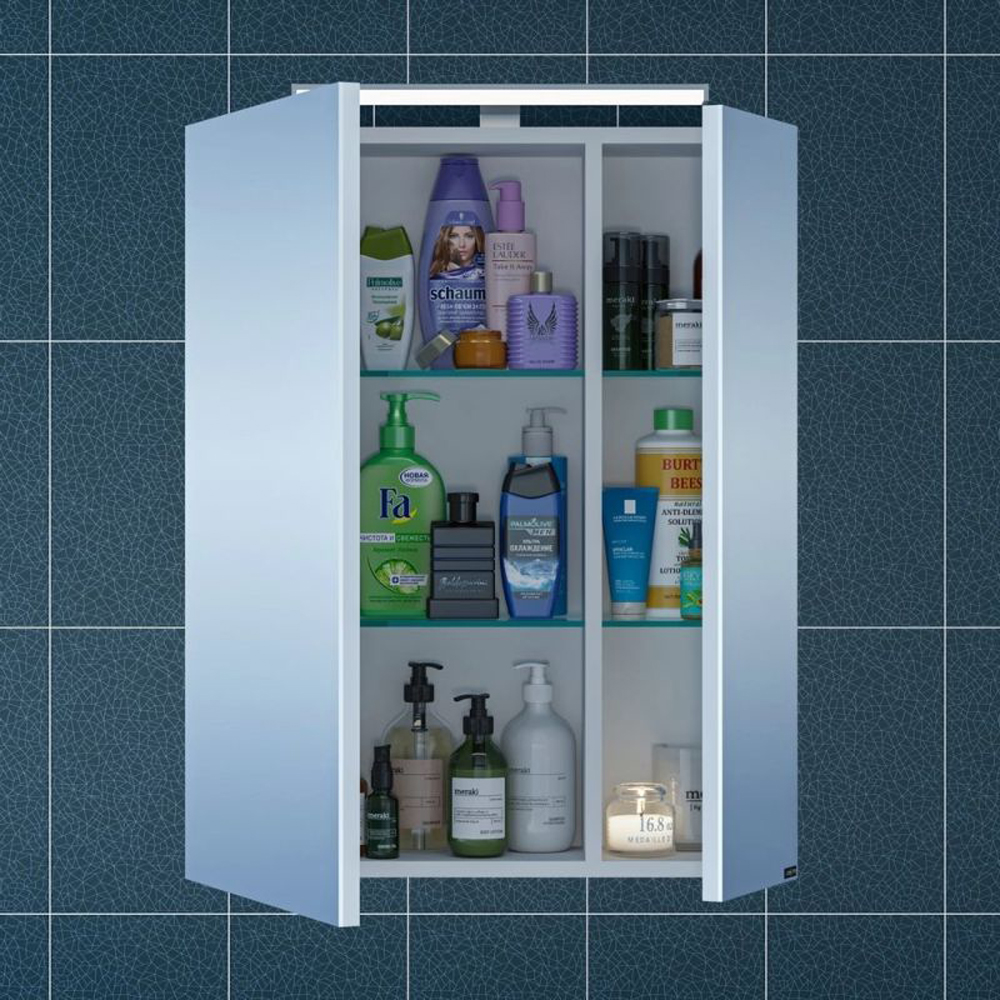 Мебель для ванной Санта Лондон 60 подвесная, с раковиной Фостер, с ящиками, цвет белый