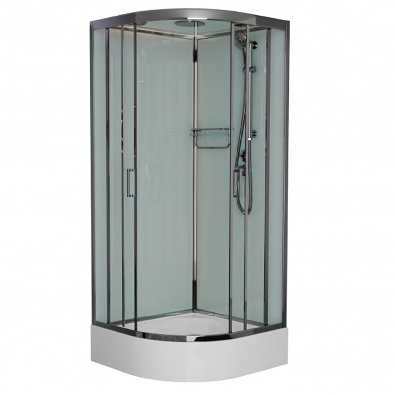 Душевая кабина Frank F409/1 Brilliant 90x90, с полотенцедержателем, стекло прозрачное, профиль хром